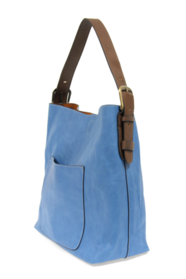 Joy Hobo-Style Handle Handbag - Surf Blue / Coffee
