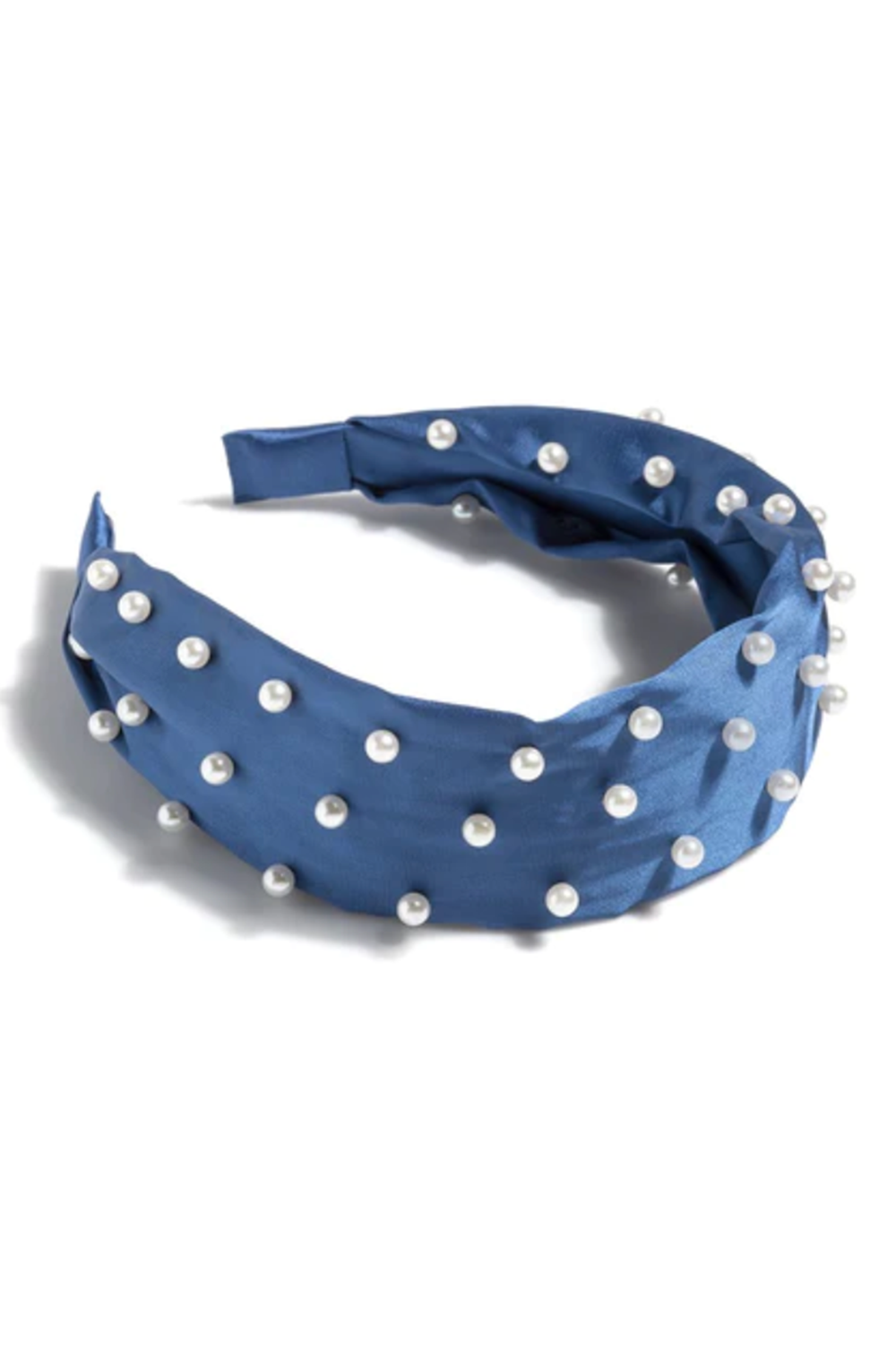 Fashion Women's Headband - Pearl Wide Blue