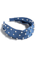 Fashion Women's Headband - Pearl Wide Blue
