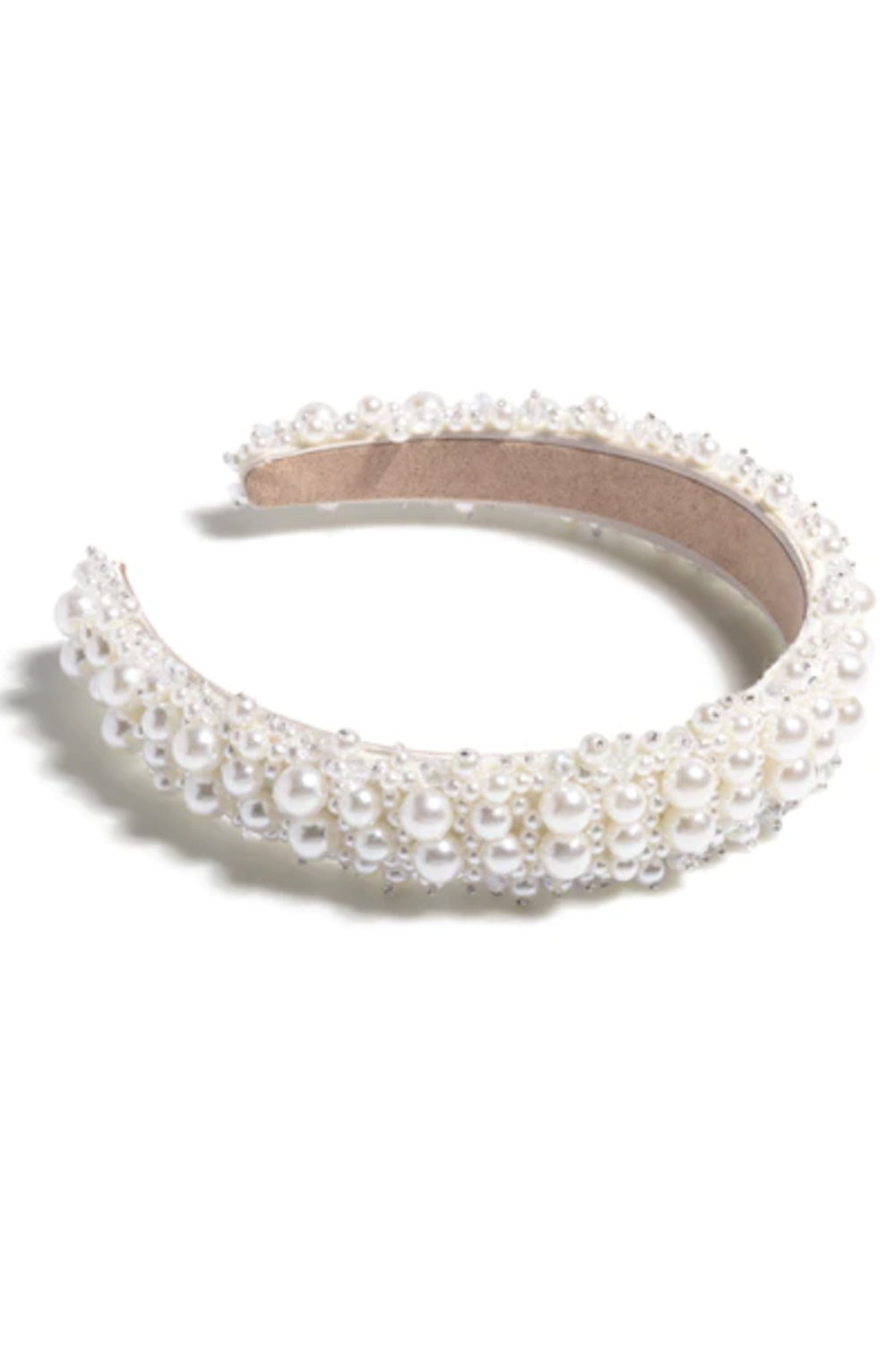 Fashion Women's Headband - Mixed Pearls White