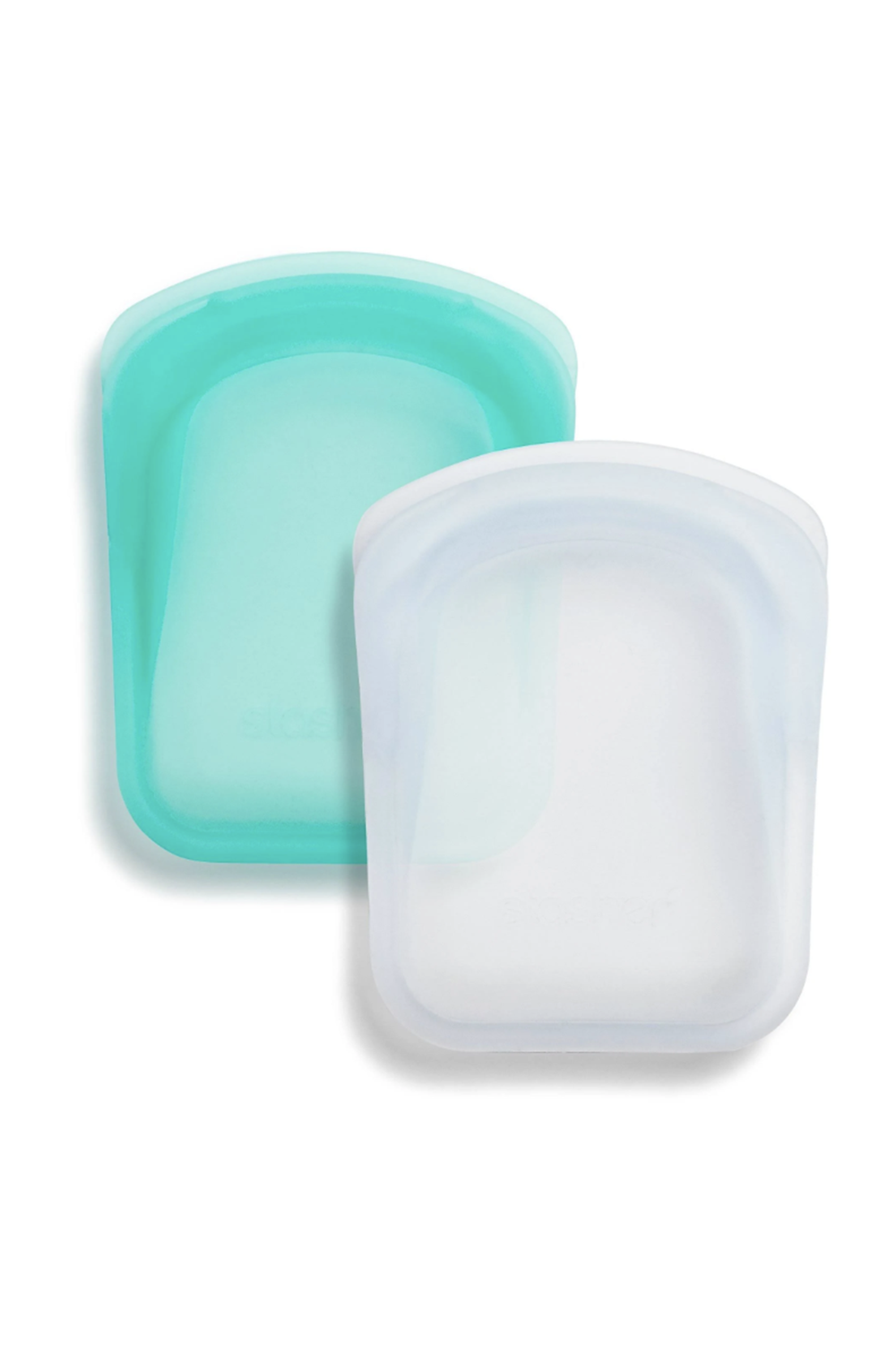 Stasher Reusable Silicone Bag - POCKET 2 PACK Clear + Aqua