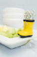 Nora Fleming Mini Attachment - St. Jude Yellow Jumpin' Puddles Galoshes