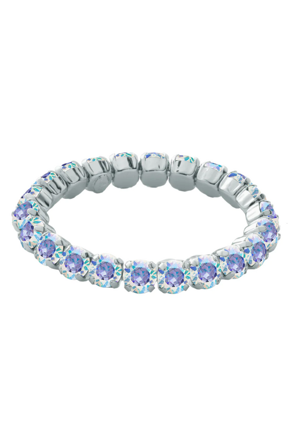Sienna Stretch Bracelet - Palladium Crystal Aurora Borealis