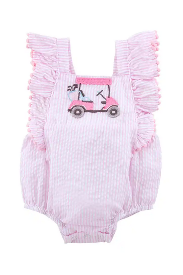 Golf Cart Bubble Outfit Set - Pink