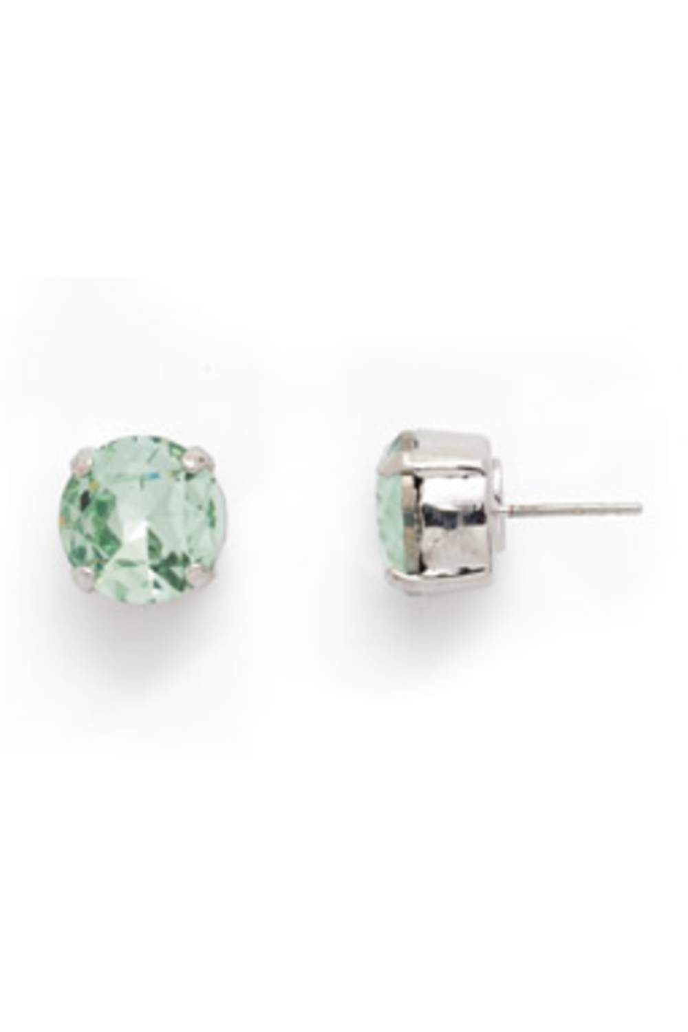 Round Crystal Stud Earring - Mint