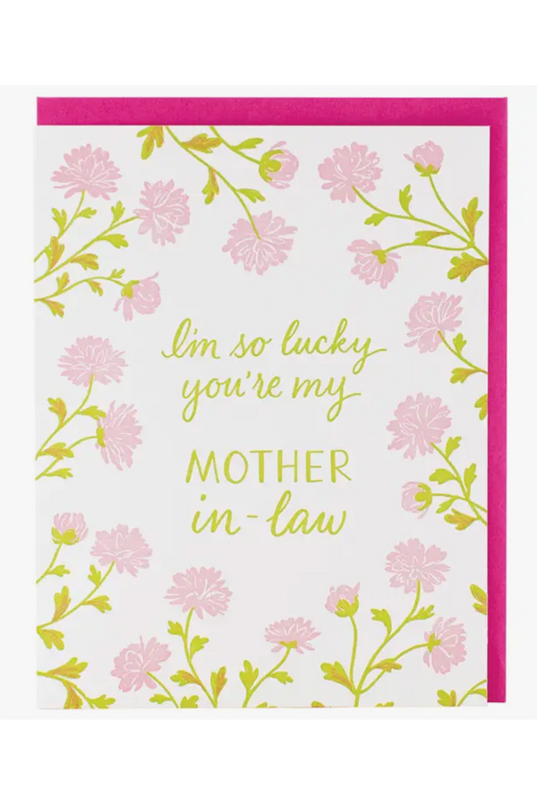 Smudgey Greeting Card - Mother's Day Pink Mums MIL