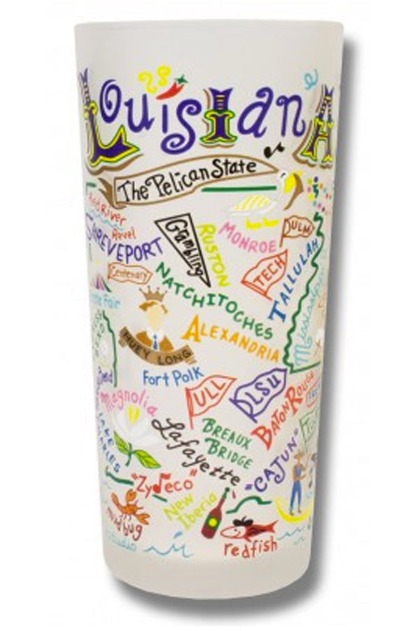 CS Frosted Glass Tumbler Cup - Louisiana