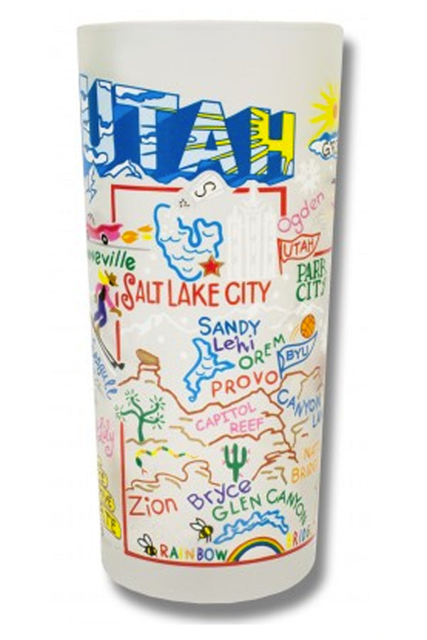 CS Frosted Glass Tumbler Cup - Utah