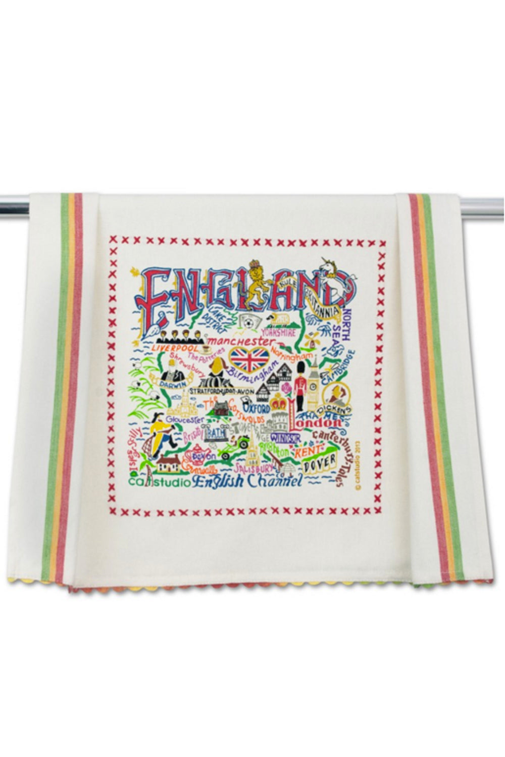 CS Embroidered Dish Towel - England