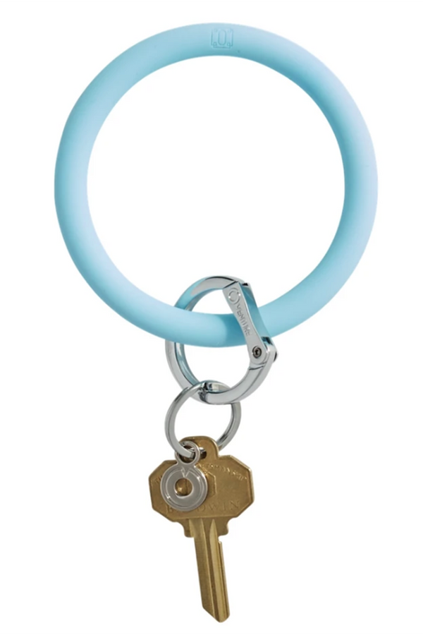 Silicone Big O Key Ring - Solid Sweet Carolina Blue