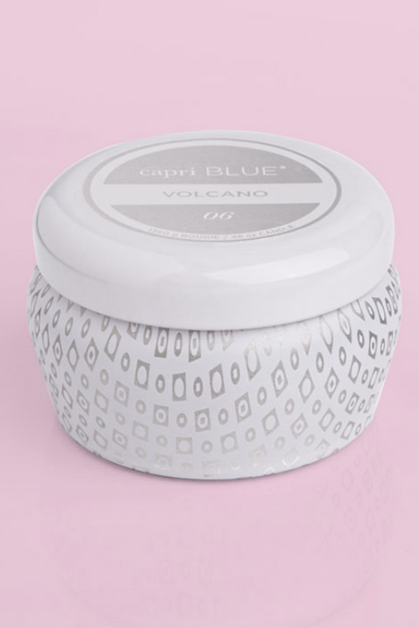 Mini Tin Volcano Candle - White