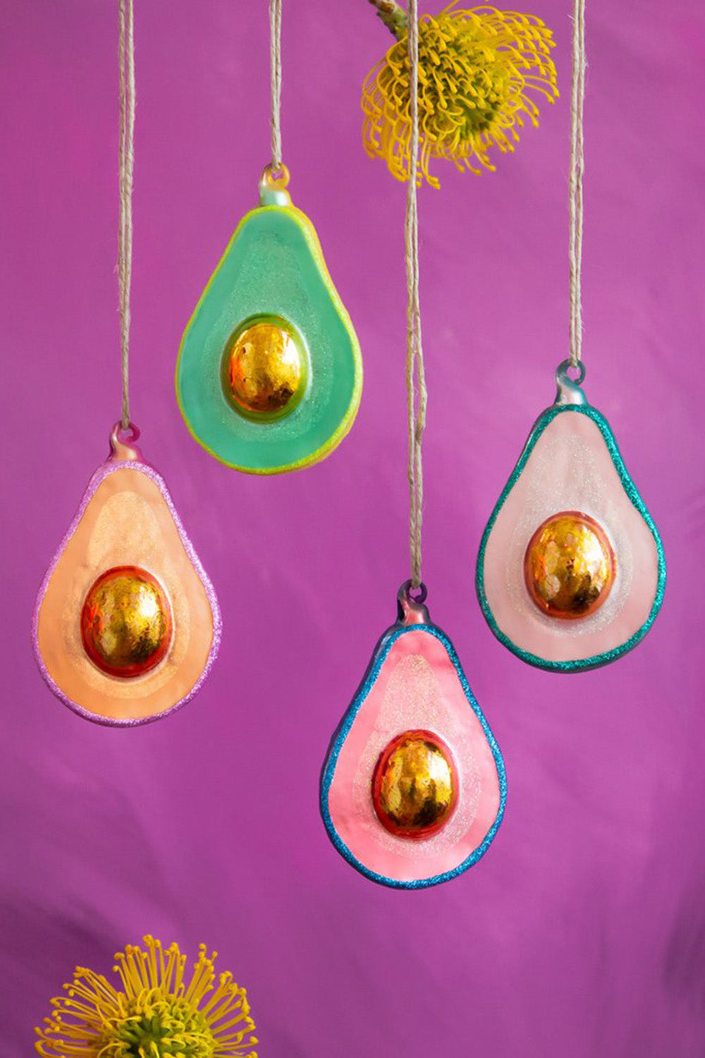 Glass Ornament - Colorful Avocado