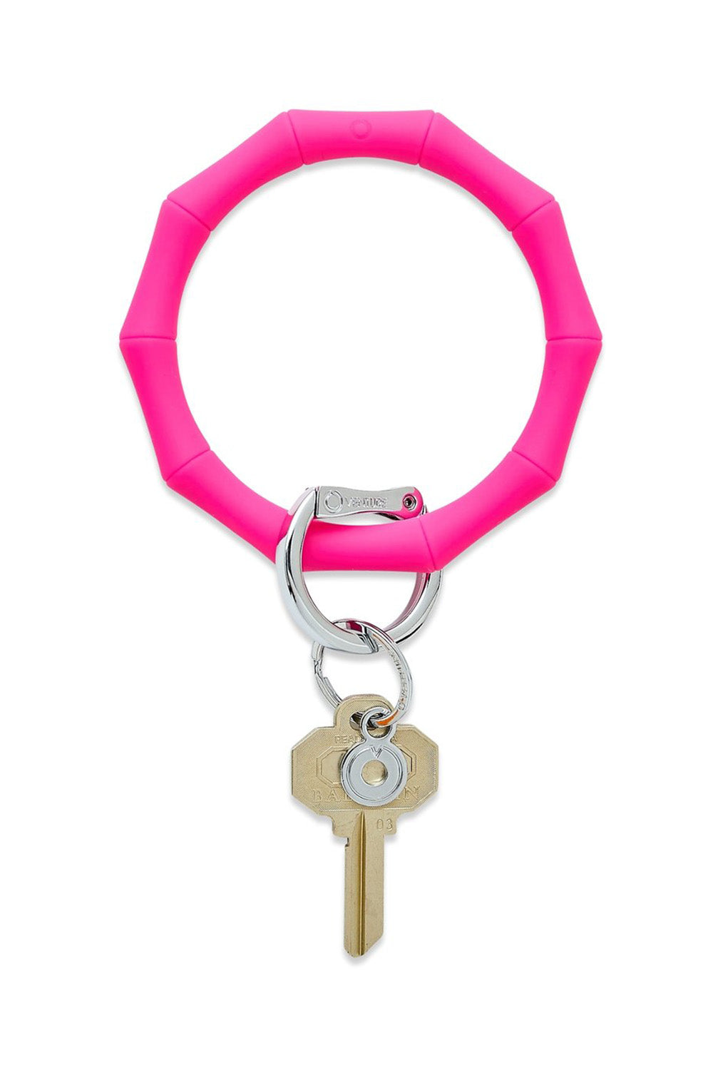 Silicone Big O Key Ring - Bamboo Tickled Pink