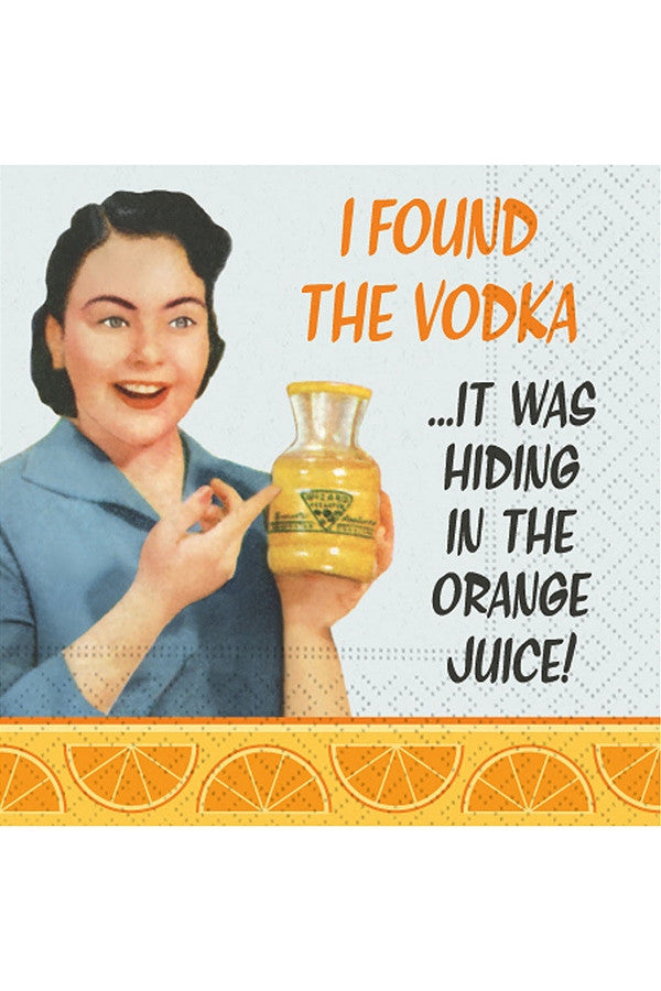 Cocktail Napkins - Hiding in the Orange Juice