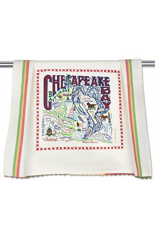 CS Embroidered Dish Towel  - Chesapeake Bay