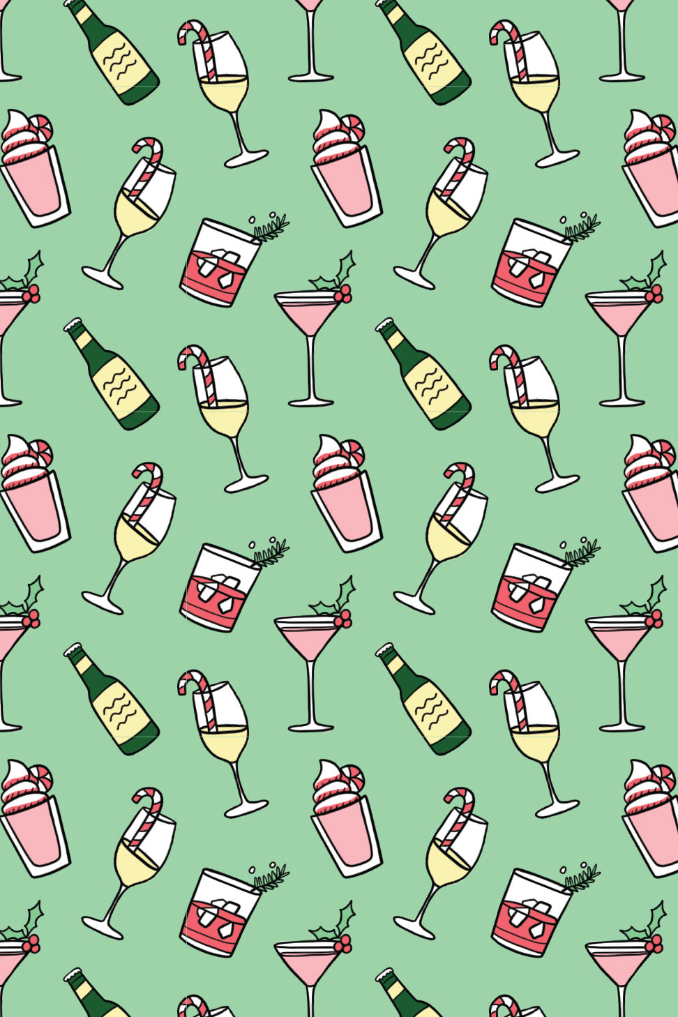 Trendy Wrapping Paper - Holiday Cocktails
