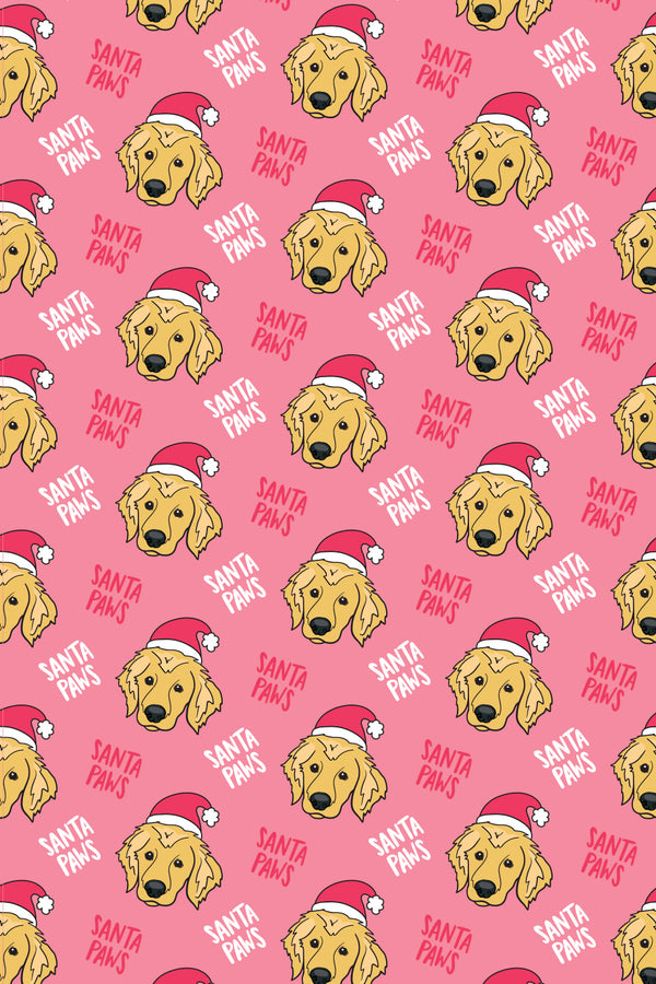 Trendy Wrapping Paper - Holiday Santa Dogs