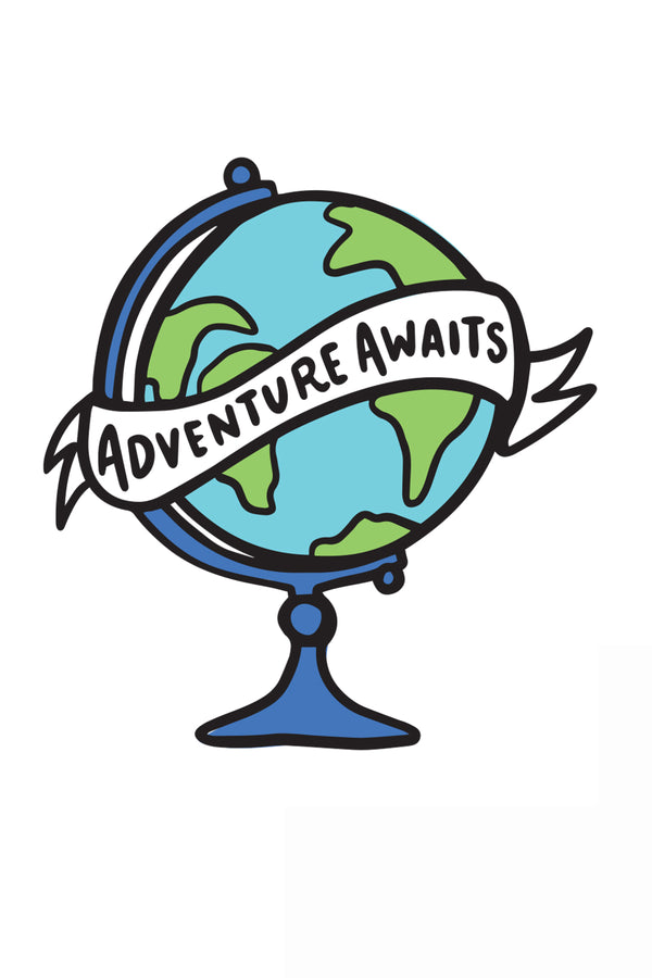Trendy Sticker - Adventure Awaits Globe