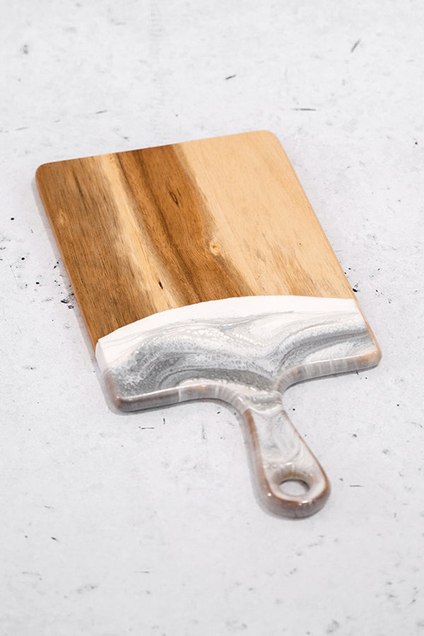 Lynnie Cheeseboard - 10x20" Acacia Marble