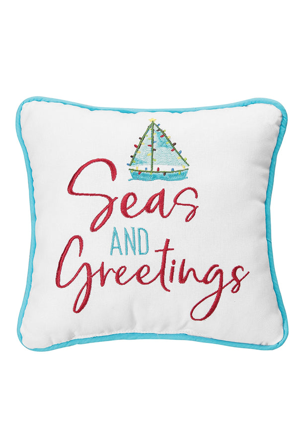 Seas and Greeting Sailboat Pillow