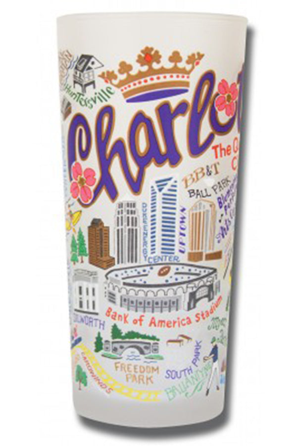 CS Frosted Glass Tumbler Cup - Charlotte