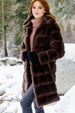 SIDEWALK SALE ITEM - Faux Fur Tres Mink Stroller Coat - Chocolate