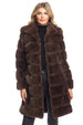 SIDEWALK SALE ITEM - Faux Fur Tres Mink Stroller Coat - Chocolate