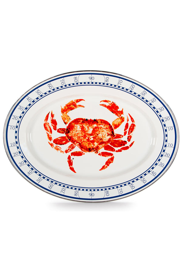 Oval Serving Platter - Red Crab