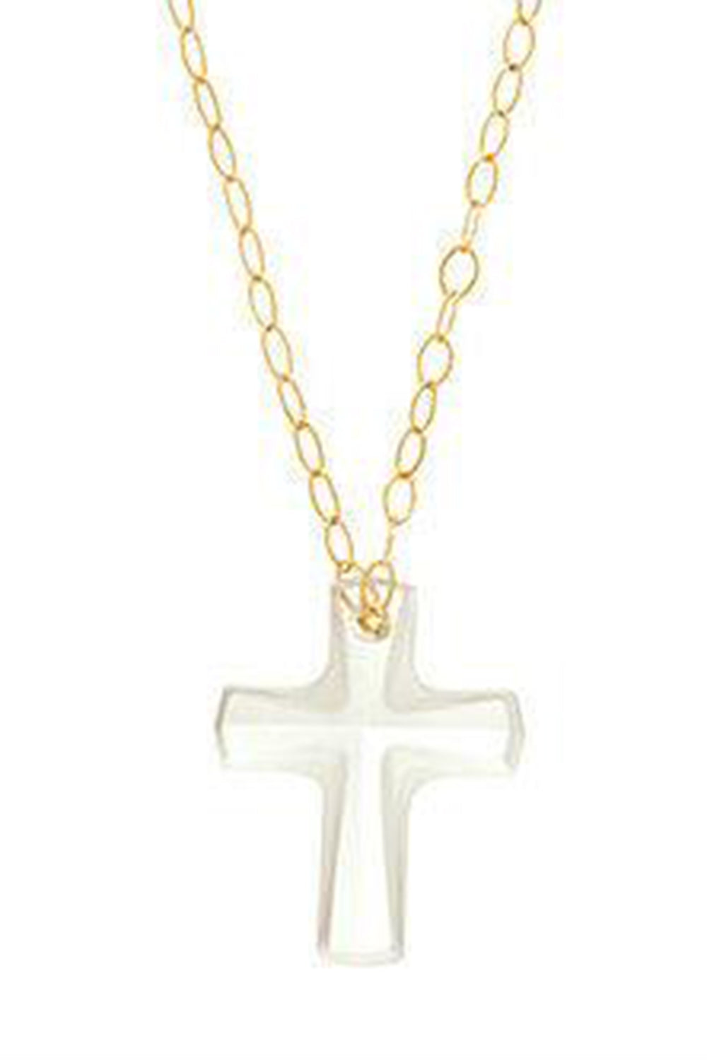 EN Crystal Cross Necklace - Gold