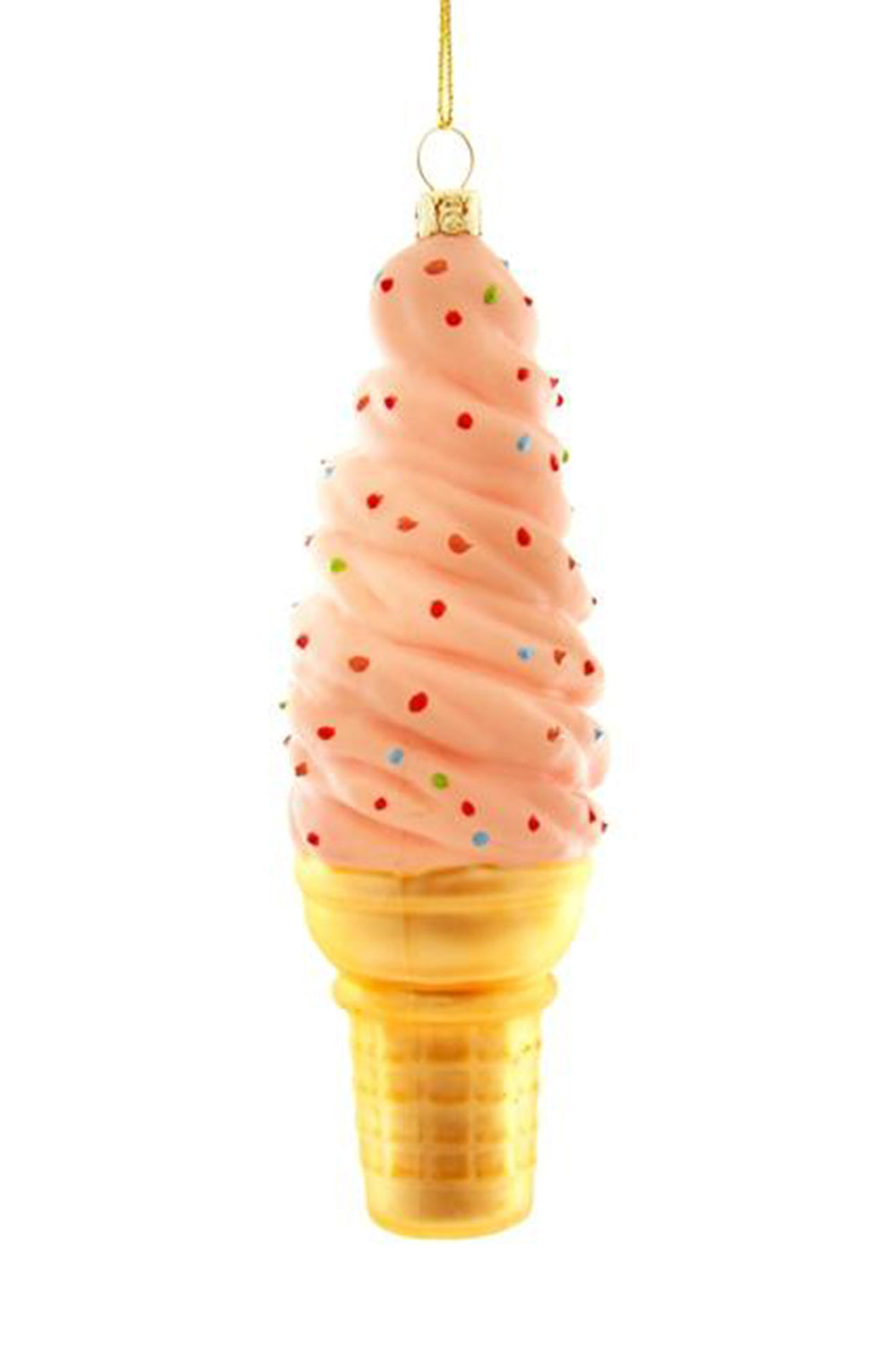 Glass Ornament - Deluxe Soft Serve Ice Cream Strawberry