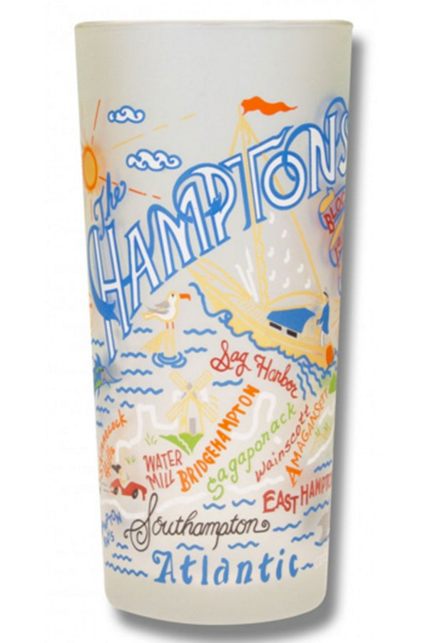 CS Frosted Glass Tumbler Cup - Hamptons