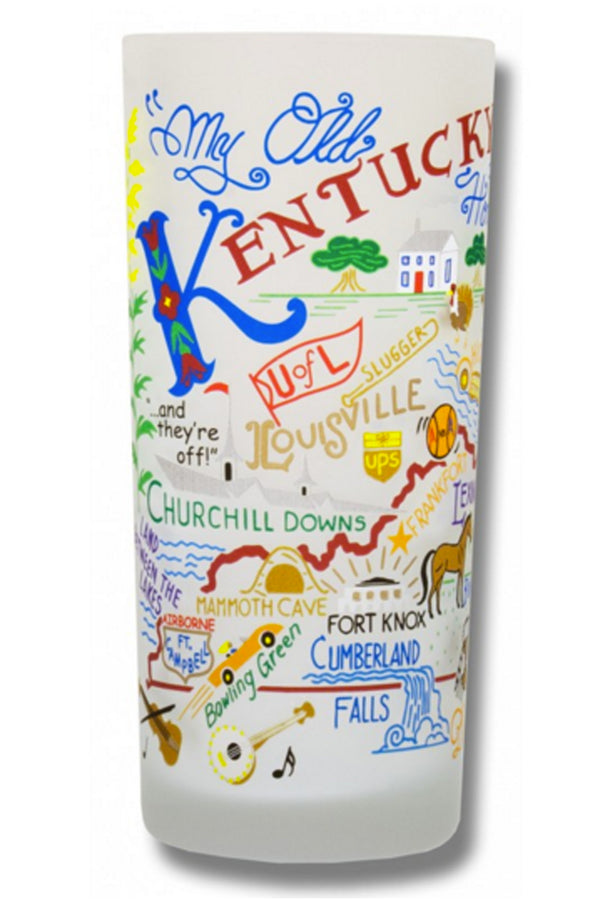 CS Frosted Glass Tumbler Cup - Kentucky