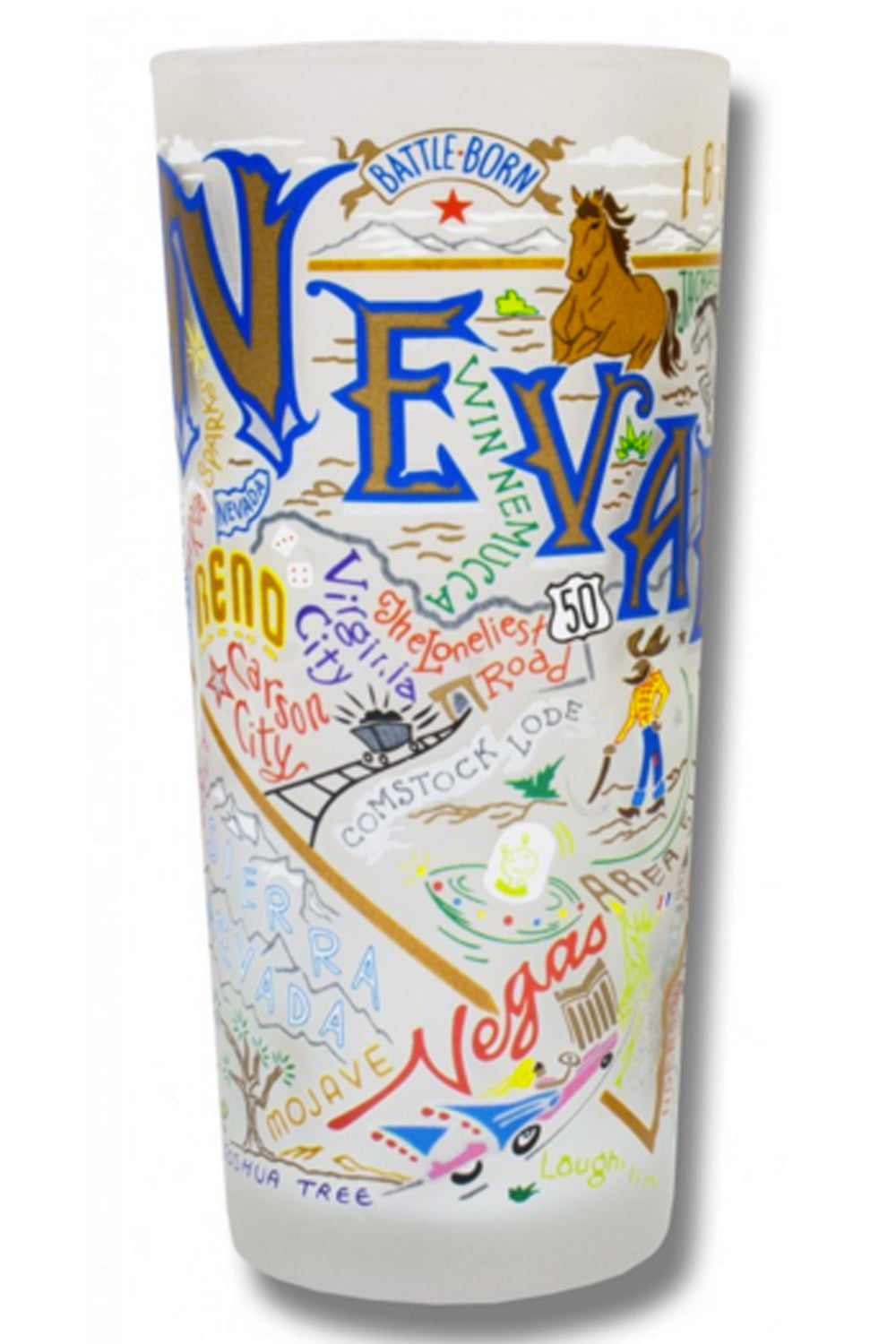CS Frosted Glass Tumbler Cup - Nevada