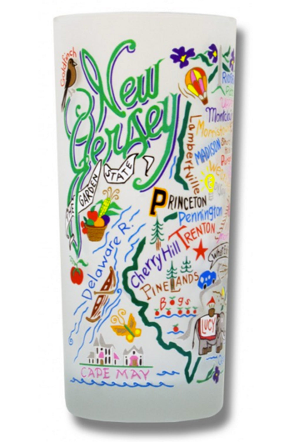 CS Frosted Glass Tumbler Cup - New Jersey