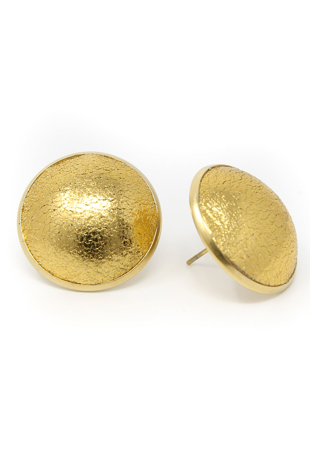 Keva "Full Circle" Button Earring - Gold Shimmer