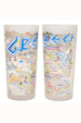 CS Frosted Glass Tumbler Cup - Greece