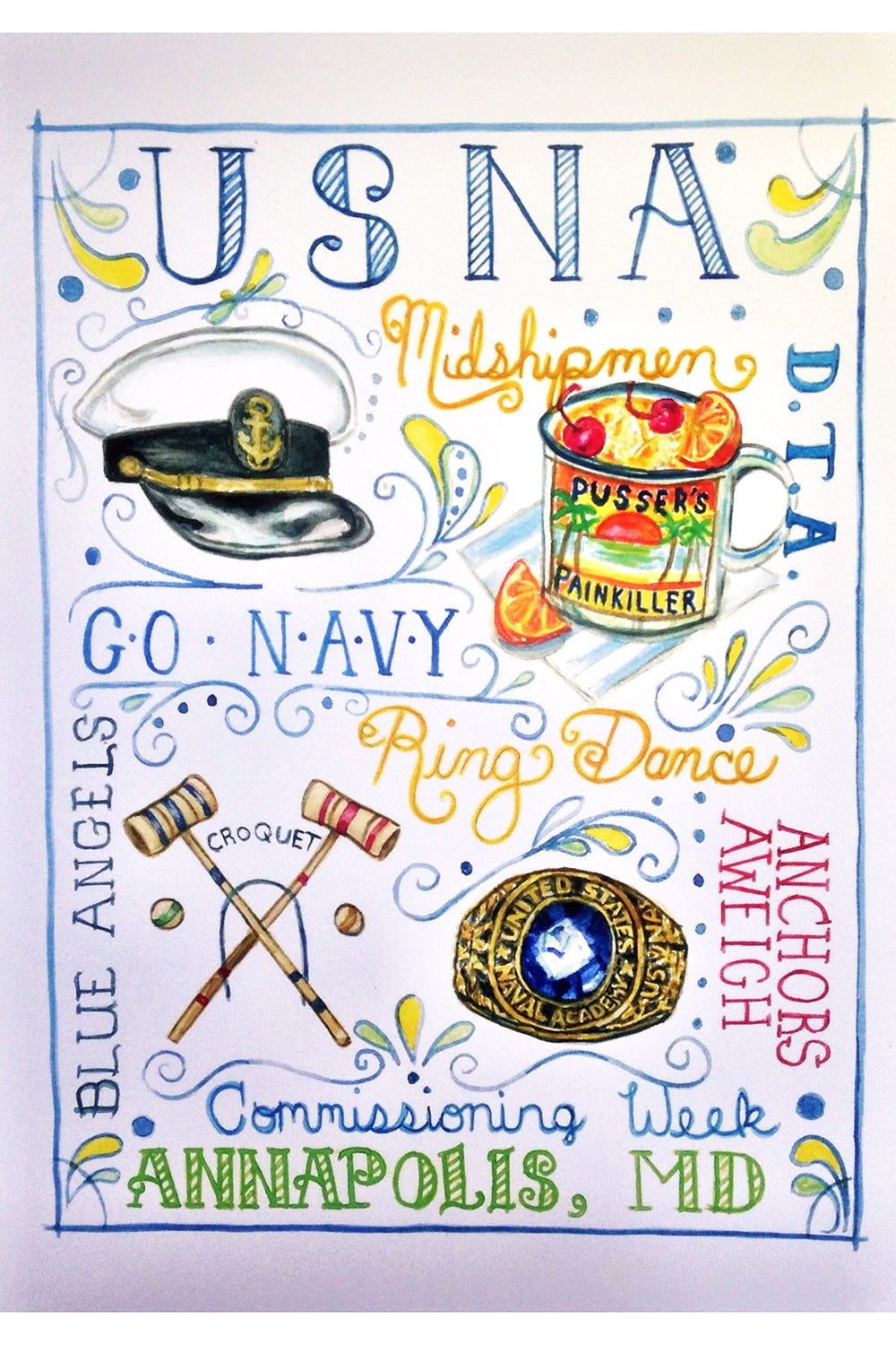 Unframed Collage - Whimsy Naval Academy