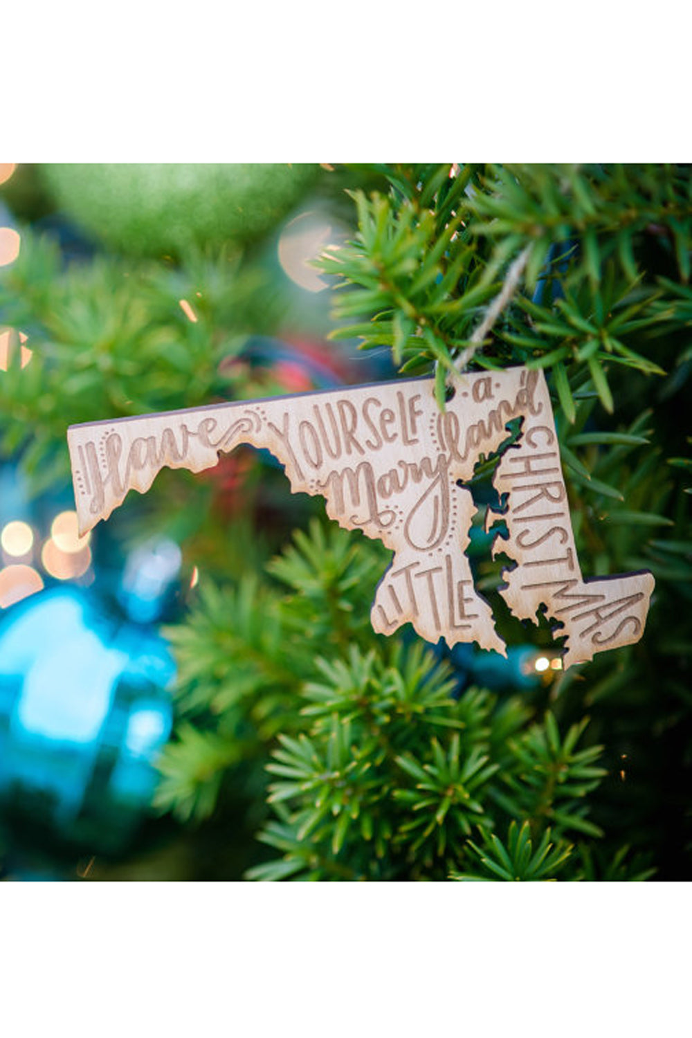 Wooden Ornament - Maryland Little Christmas