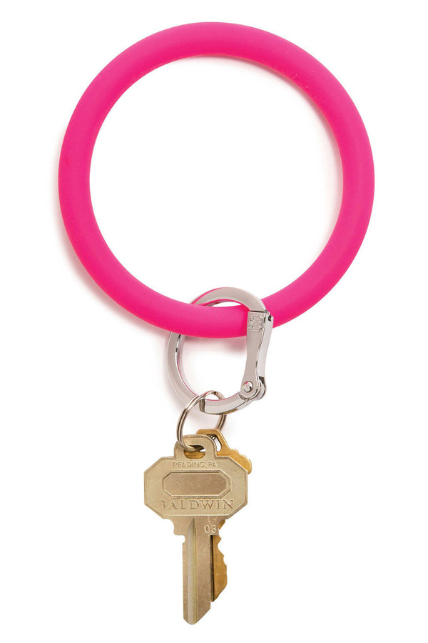 Silicone Big O Key Ring - Solid Tickled Pink