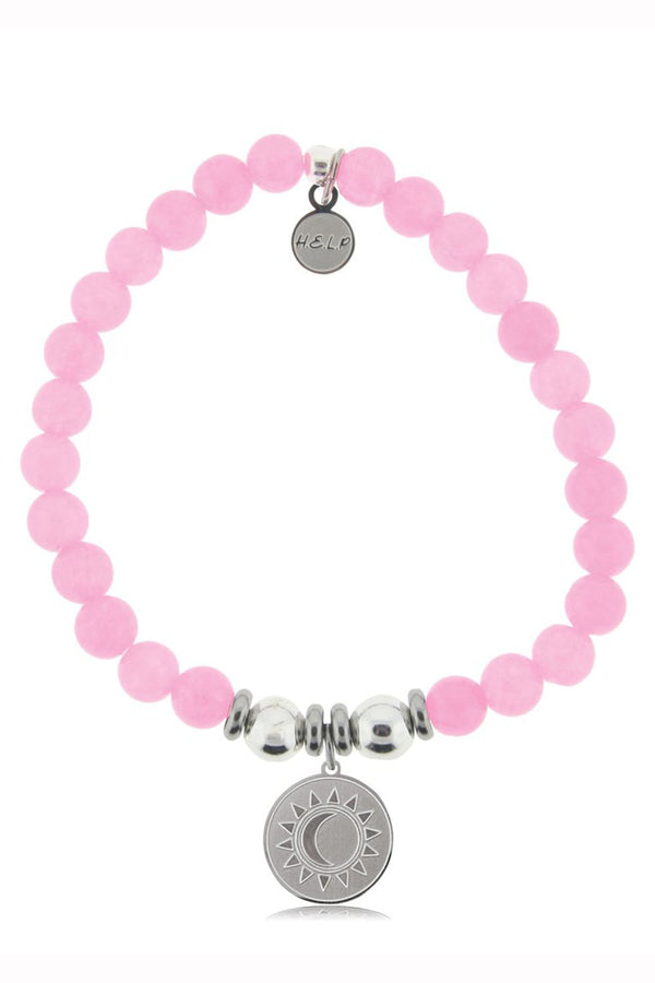 SIDEWALK SALE ITEM - Tiffany Jazelle Charity Bracelet - Pink Agate Sun & Moon
