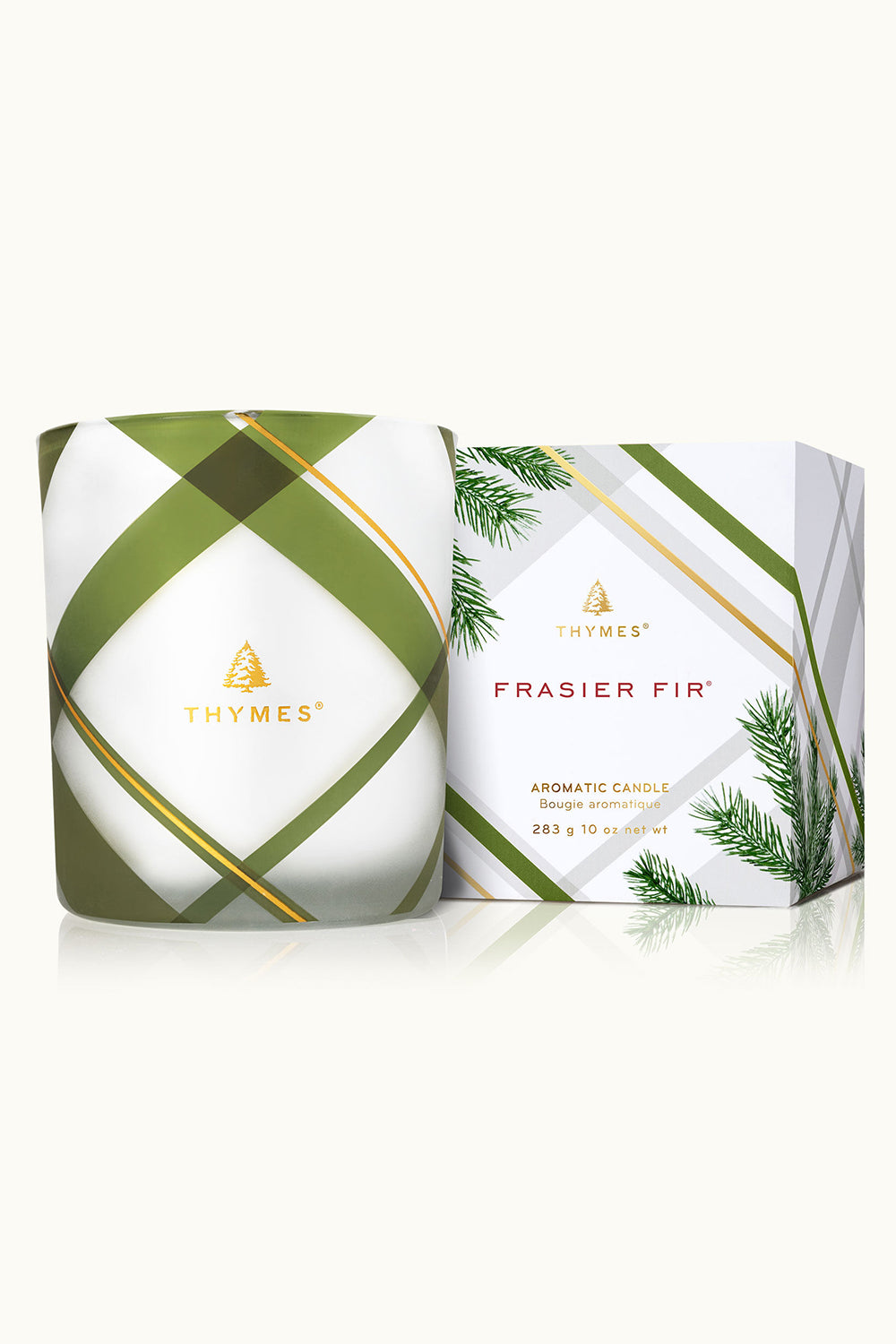 Frasier Fir Frosted Plaid Candle - Medium