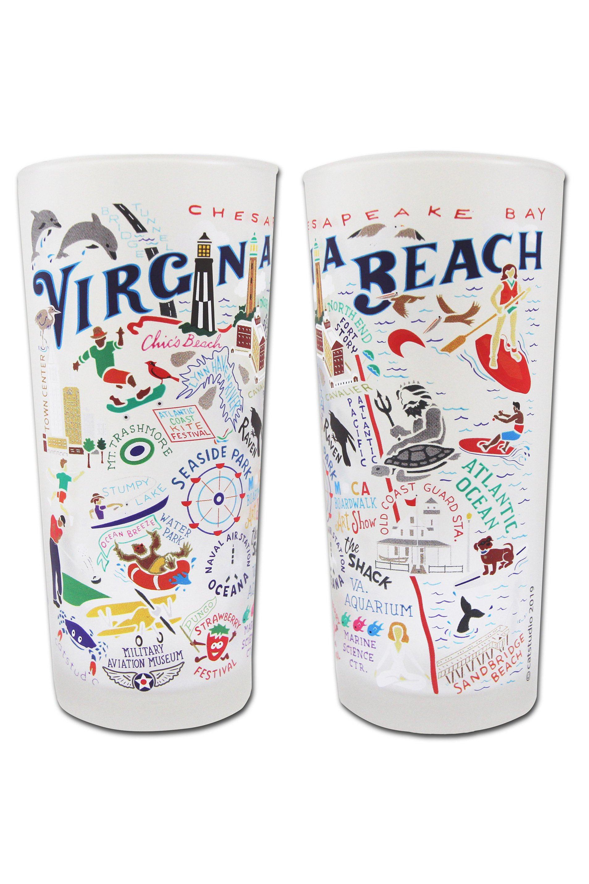 CS Frosted Glass Tumbler Cup - Virginia Beach – Shop Whimsicality