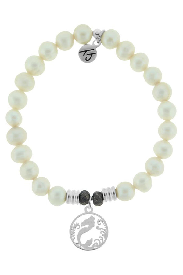 SIDEWALK SALE ITEM - Tiffany Jazelle White Pearl Stone Bracelet - Mermaid